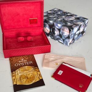 Rolex Red and Gold Watch Box Set